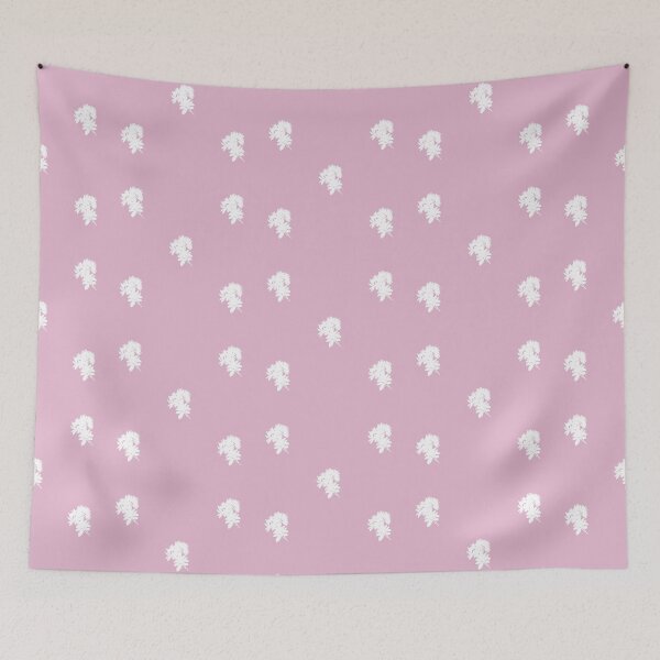 Item preview, White flower pattern on modern very soft pink background designed and sold by Brontorino.