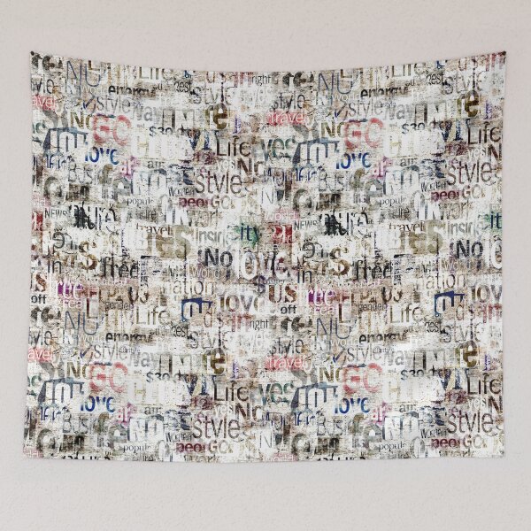 Item preview, Abstract grunge urban geometric chaotic collage with words and letters designed and sold by olgersart.