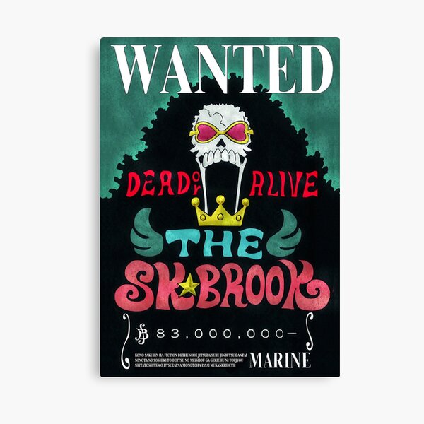 Brook Wanted Bounty Poster Canvas Print