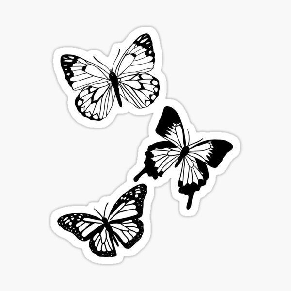 Black and White Butterfly Sticker for Sale by piperbrantley  Black and  white stickers, Black stickers, Butterfly black and white