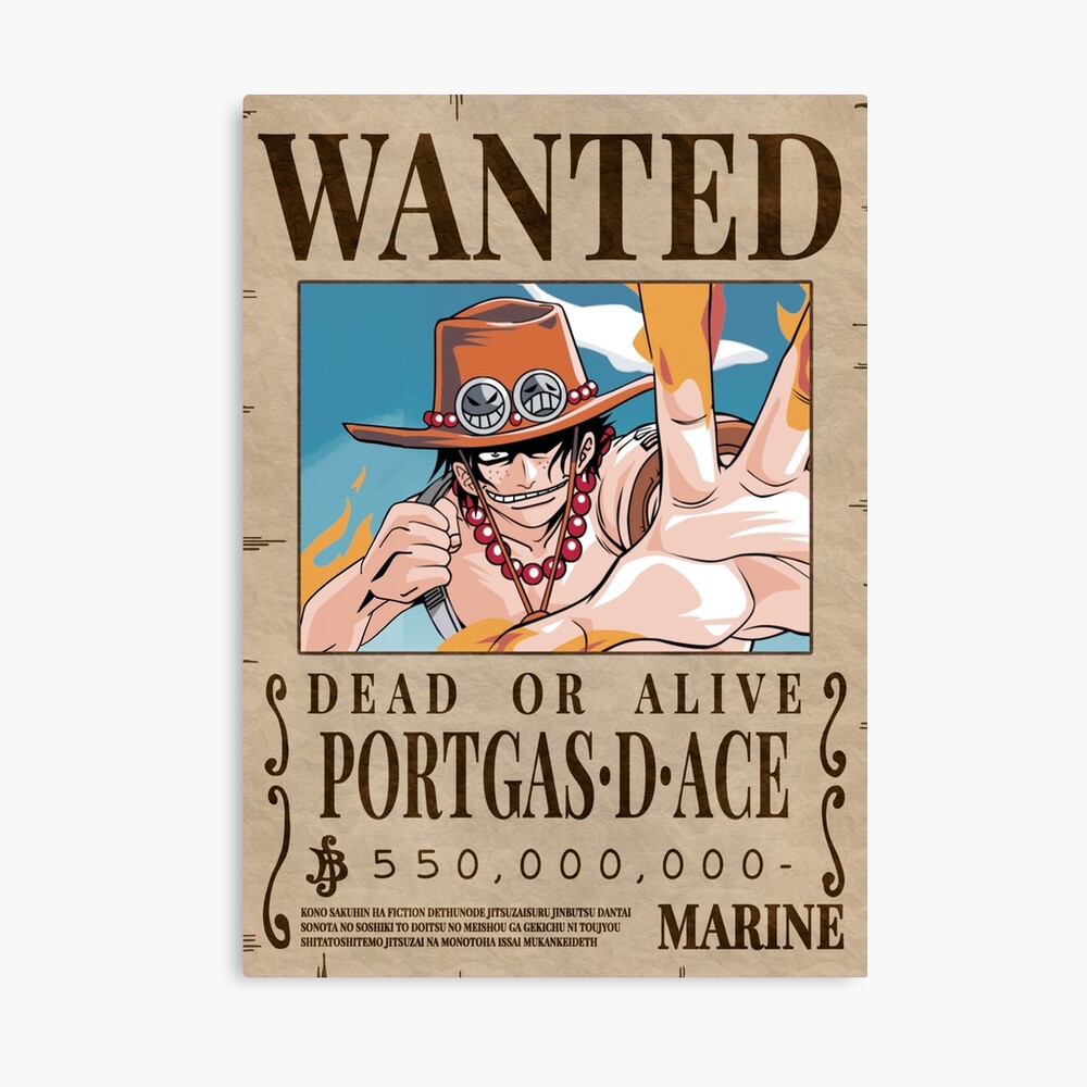 Portgas D Ace Wanted Bounty Poster Poster By Nichinu Redbubble