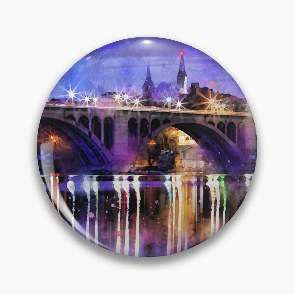 Item preview, Colorful Lights on Key Bridge in Georgetown, Washington DC designed and sold by Greg Hess.