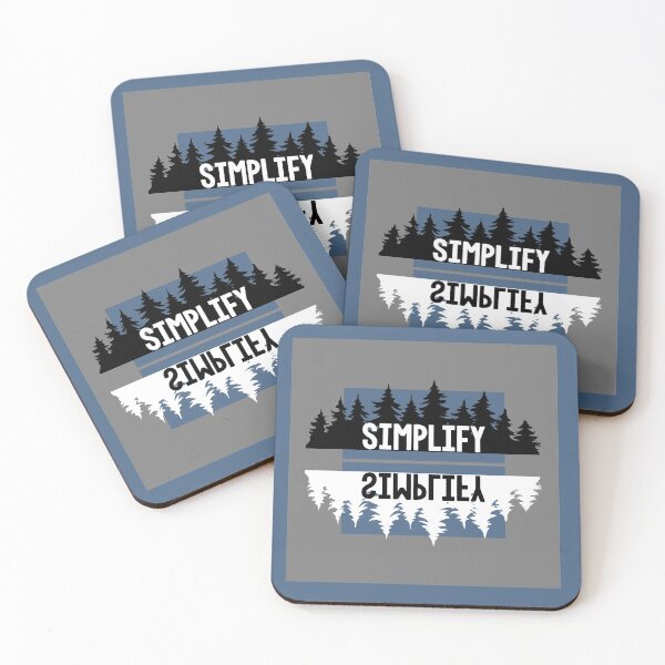 Item preview, Simplify - BREATHE, ENJOY & CHILL, not all who wander are lost - Forest landscape tree nature typography  designed and sold by originalsusie.