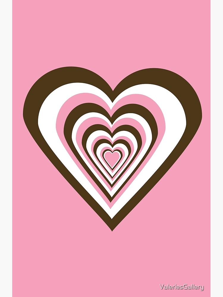 Pink, Brown and White Hearts Poster for Sale by ValeriesGallery