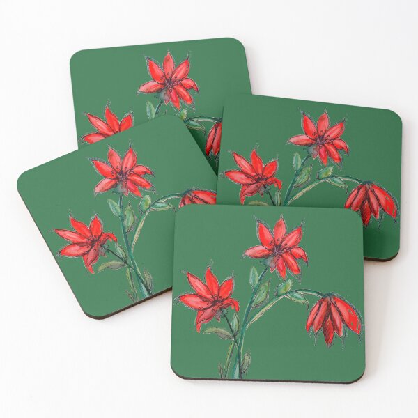 Item preview, Red Lillies Flowers designed and sold by HappigalArt.