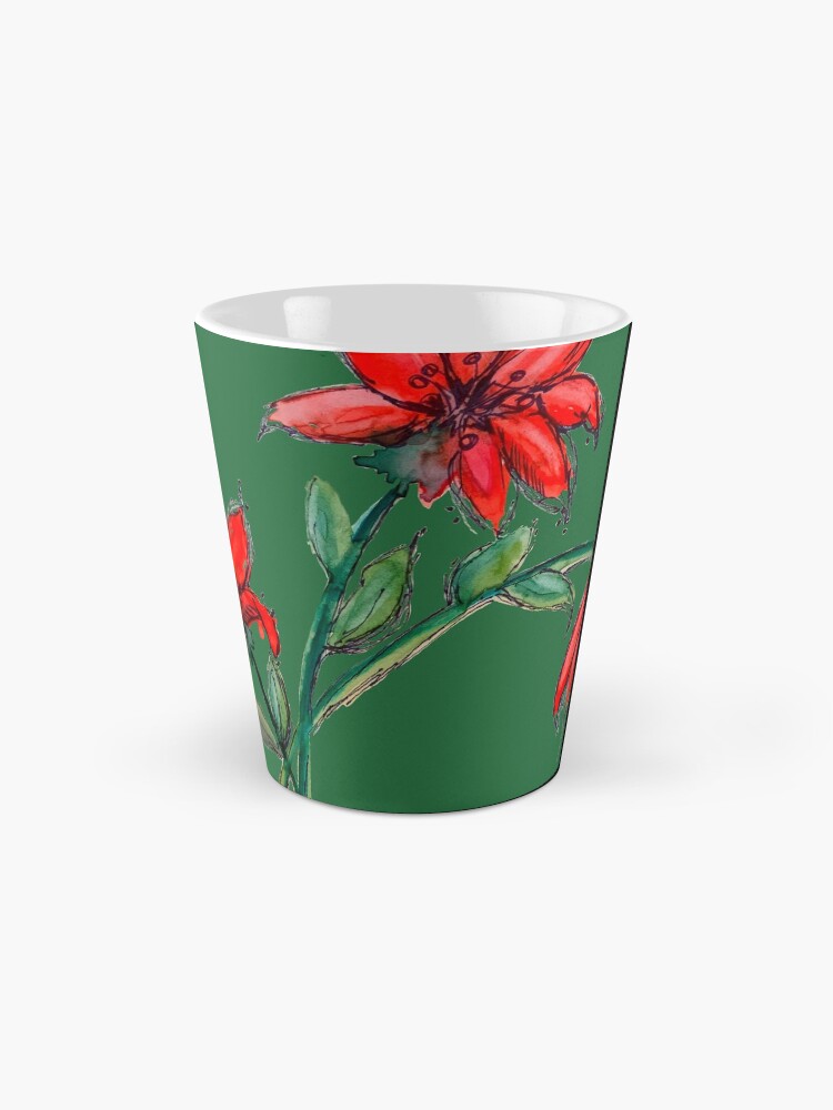 Alternate view of Red Lillies Flowers Mug