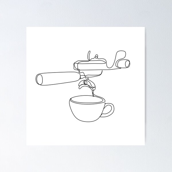 Item preview, Coffee print. Coffee poster. Scandinavian style. barista coffee machine designed and sold by OneLinePrint.