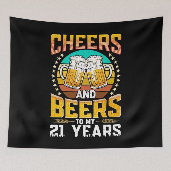 Item preview, Vintage 1999 Cheers And Beers To My 21 Years Birthday Gifts designed and sold by topdesignarts.