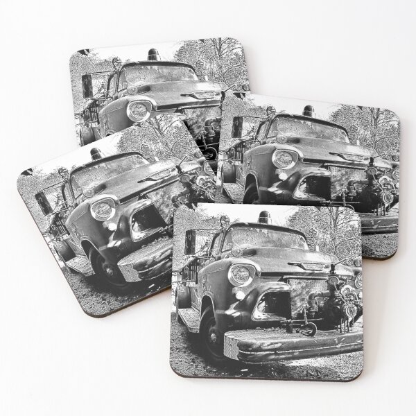 Item preview, Antique Fire Truck Black And White 2 designed and sold by LisaWootenPhoto.