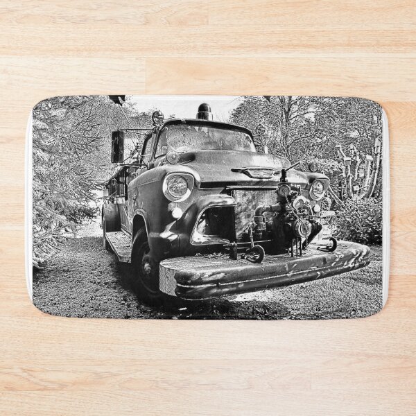 Item preview, Antique Fire Truck Black And White 2 designed and sold by LisaWootenPhoto.