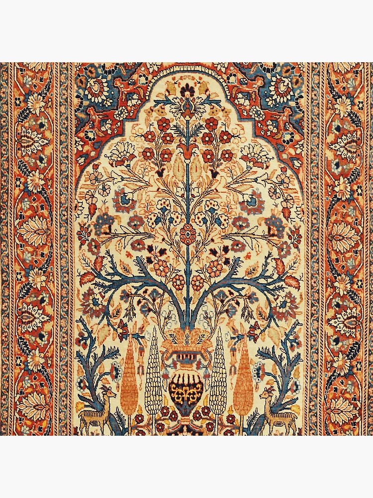 Small Rug, Blue Rug, Persian Isfahan Tree of Life Rug