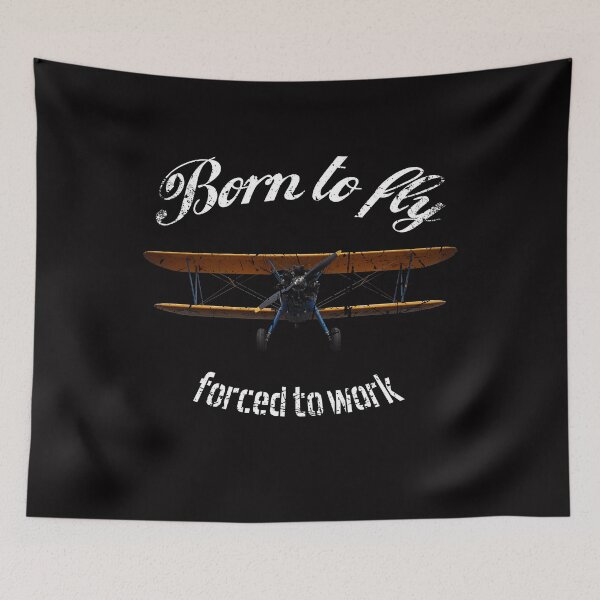Item preview, Born to fly, forced to work. Double decker vintage design designed and sold by Dirk4171.