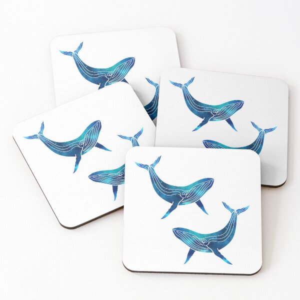 Item preview, Two Blue Whale Watercolor designed and sold by MA DESIGNS.