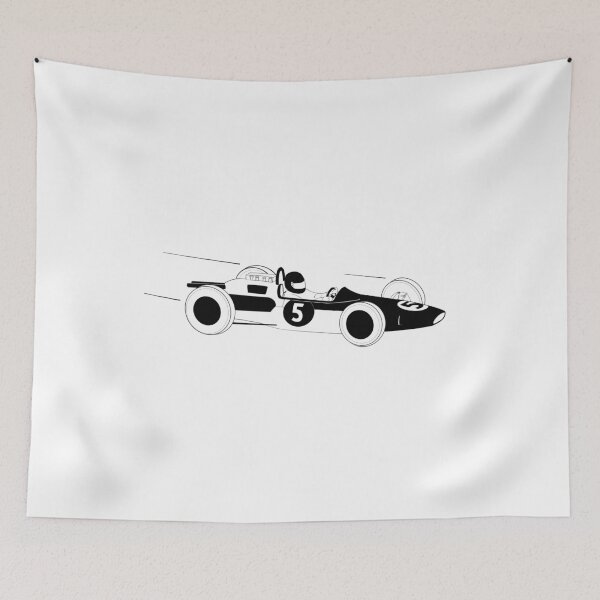 Item preview, Black Vintage Formula 1 car illustration designed and sold by holdmypixels.