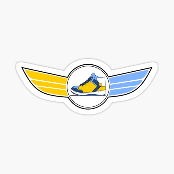 Pair of Retro Sneakers Sneakerhead - Retro High Shoe Lover Art (TAXI YELLOW) Sticker