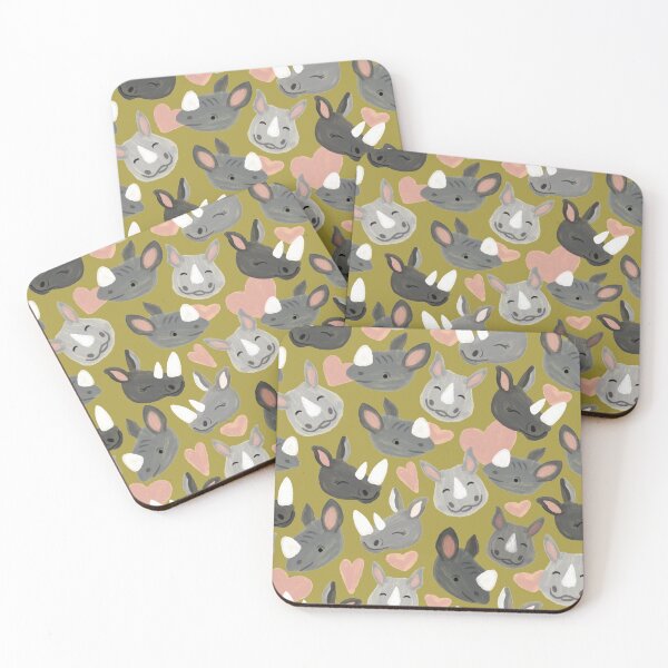 Item preview, Happy Rhino Family - Olive designed and sold by Meredith Ann.