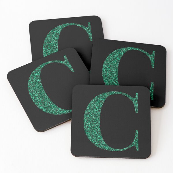 Item preview, Letter C Emerald Dark Green Glitter Effect Alphabet designed and sold by Sour Soul.