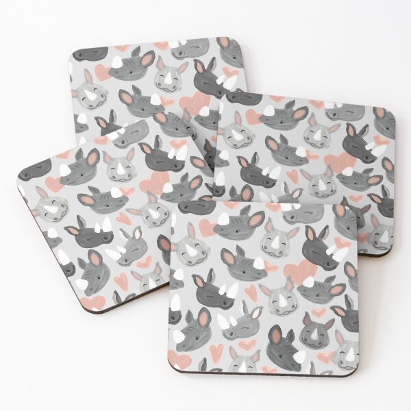 Item preview, Happy Rhino Family - Gray designed and sold by Meredith Ann.