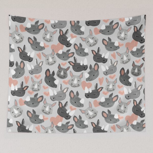 Item preview, Happy Rhino Family - Gray designed and sold by Meredith Ann.