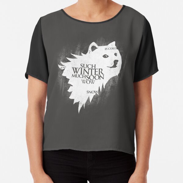 Such Winter Much Soon Wow - Doge Chiffon Top