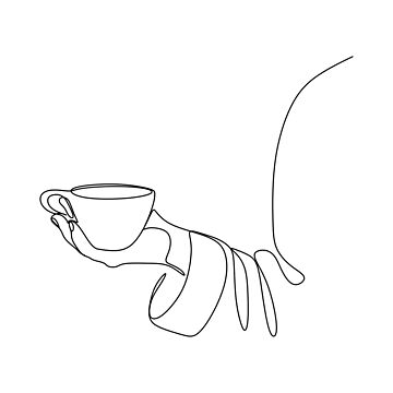 Cafe Illustrations. Coffee Line Art. Minimalist Line Drawing. Coffee House.  Coffee Cup. Drinking Coffee
