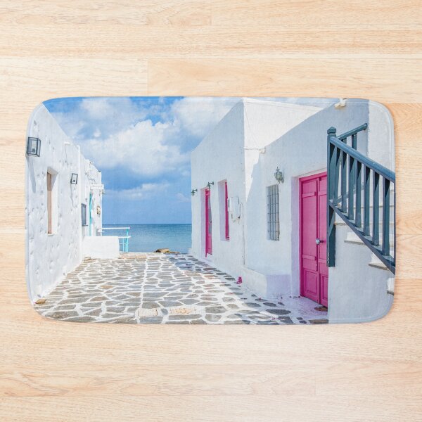 Item preview, Stunning photography of white pink and blue colours of Paros Island, Greece designed and sold by HTPOP.