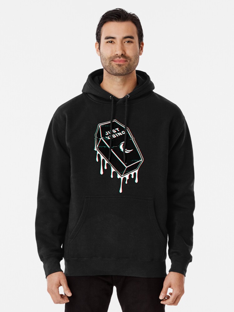 3D Glitch Trippy Coffin Just Vibing Pullover Hoodie