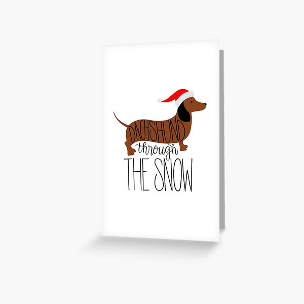 Dressed Christmas Dachshund Sausage Dogs Foil Emboss Finish Box of 10 Xmas Cards 