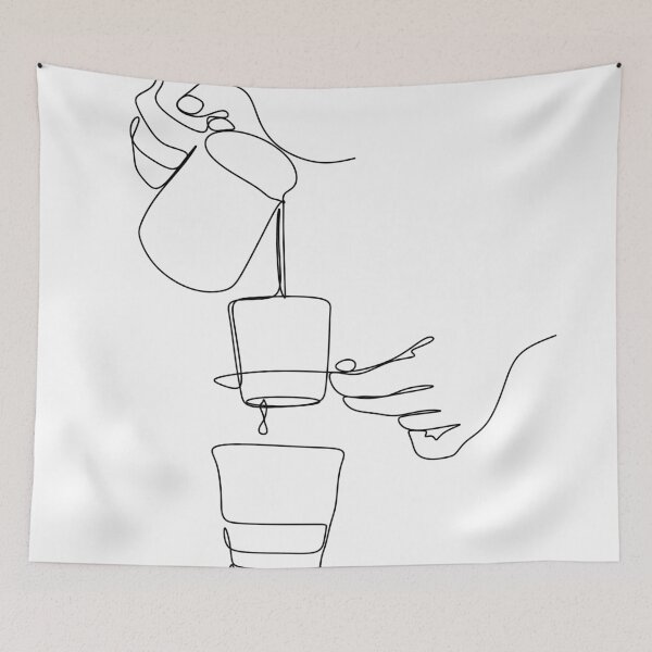Item preview, line drawing coffee cup. Minimalist line art designed and sold by OneLinePrint.