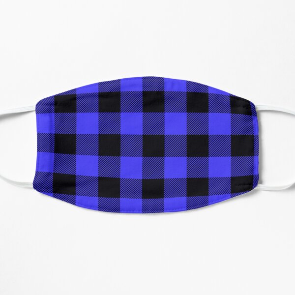 Black and blue buffalo plaid mask, buffalo plaid vintage 2021, mother’s day 2021, father’s day 2021, gift for loved ones 2021 Flat Mask