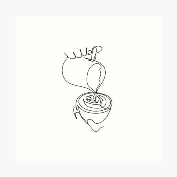 Item preview, Line Drawing coffee cup. Minimalist line art designed and sold by OneLinePrint.