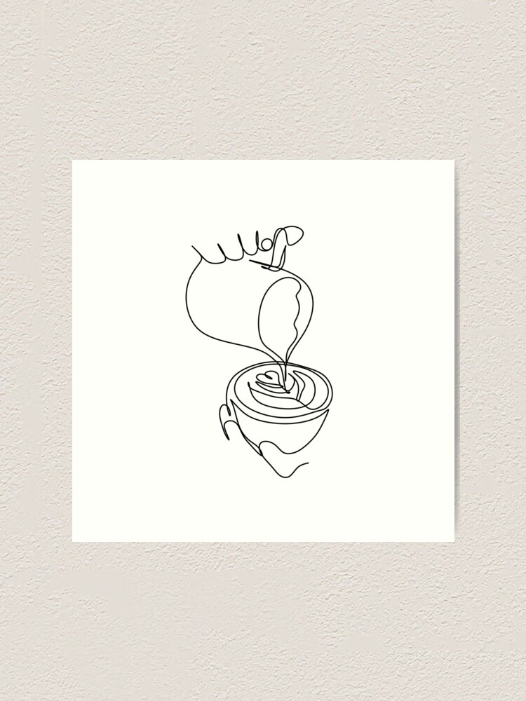 Cute Coffee Cup Love Heart Hand Drawn Illustration | Art Board Print