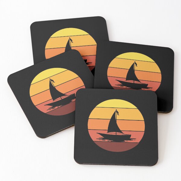 Item preview, Retro Sunset Sailboat Sailors Christmas Gift designed and sold by TastefulTees.
