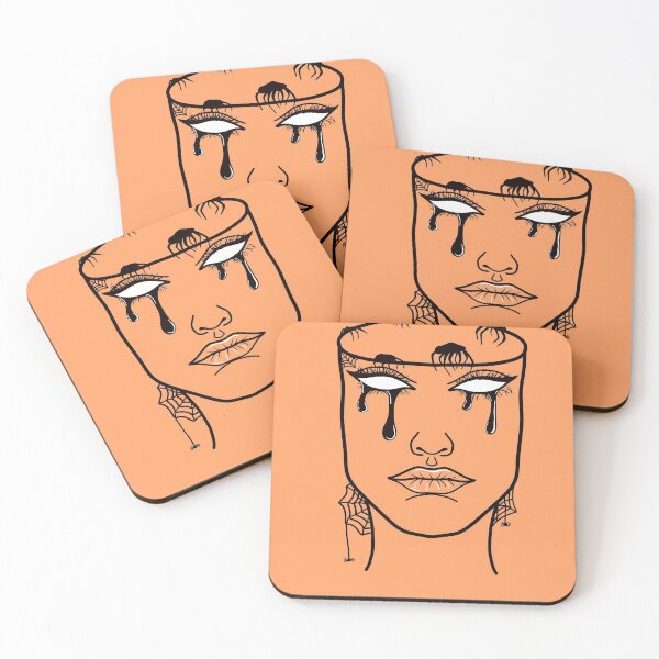 Item preview, Mindless: Original Line Art Drawing- Peach Background designed and sold by Arthemeral.