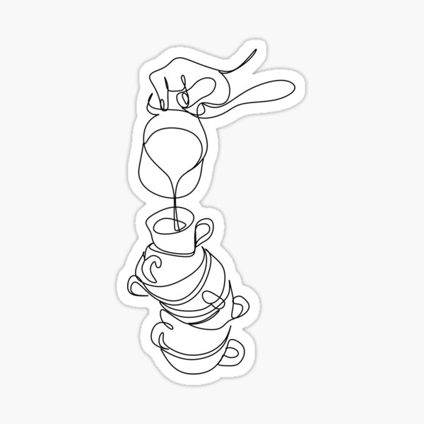 Cafe Illustrations. Coffee Line Art. Minimalist Line Drawing. Coffee House.  Coffee Cup. Drinking Coffee