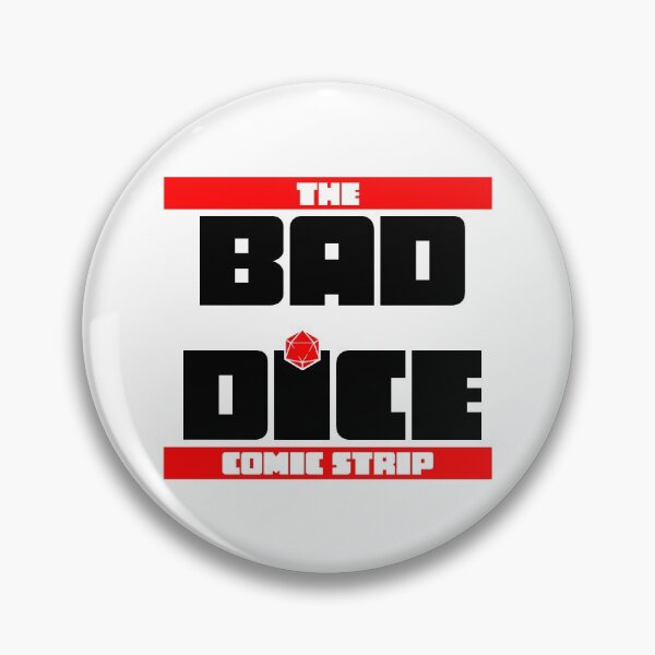 Artikelvorschau, Das Bad Dice Comic Strip Logo (Weiß) entworfen und verkauft von BAD-DiCE.