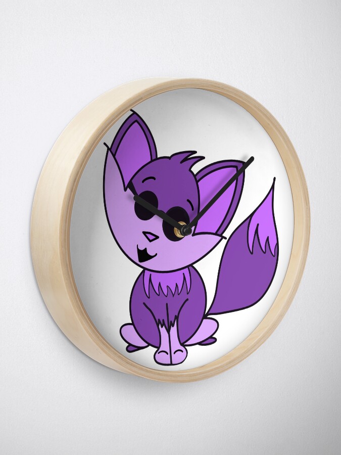 Alternate view of Cute Cool Fox Baby Purple Clock
