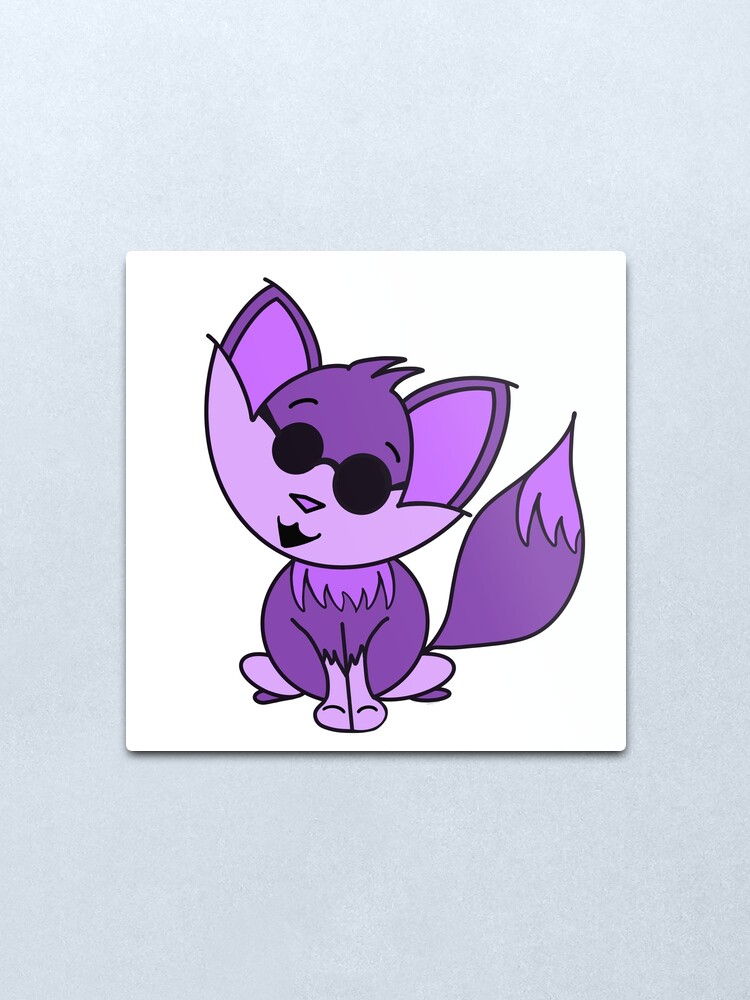 Alternate view of Cute Cool Fox Baby Purple Metal Print