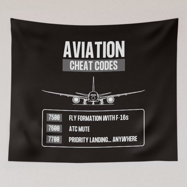 Item preview, Aviation Cheat Codes, emergency, loss of radio, hijacking designed and sold by ApparelFactory.
