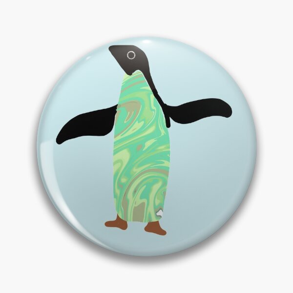 Item preview, Pingüino efecto mármol verde designed and sold by ShadowstarArt.