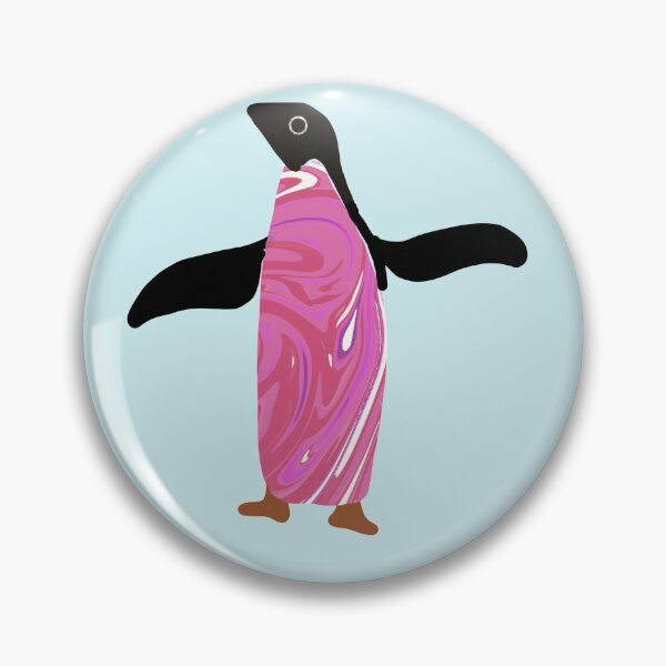 Item preview, Pink marble effect penguin designed and sold by ShadowstarArt.