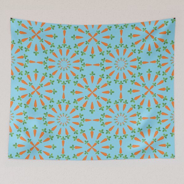 Item preview, Adorable Carrot Pattern - Cute Carrots, Cute Carrot Pattern - Light Blue designed and sold by PattyTheGecko.