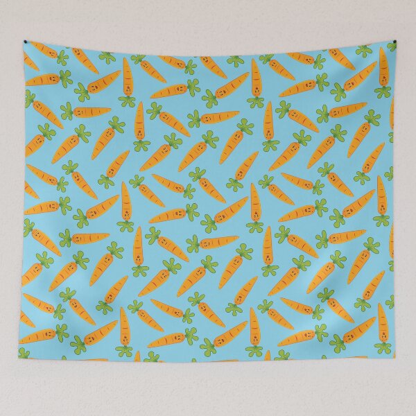 Item preview, Adorable Carrot Pattern - Cute Carrots, Cute Carrot Pattern - Light Blue designed and sold by PattyTheGecko.