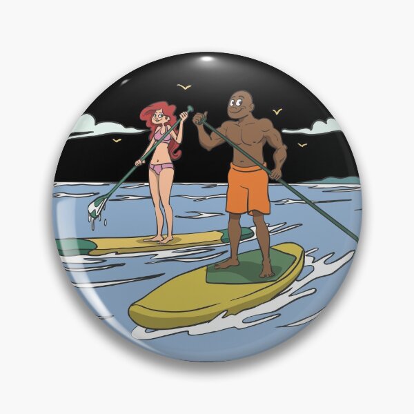 Item preview, Standup paddle couple on lake designed and sold by Monkey Ful.