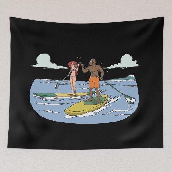 Item preview, Standup paddle couple on lake designed and sold by Monkey Ful.