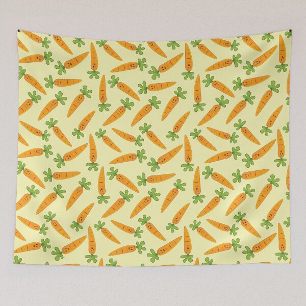 Item preview, Adorable Carrot Pattern - Cute Carrots, Cute Carrot Pattern - Light Yellow designed and sold by PattyTheGecko.