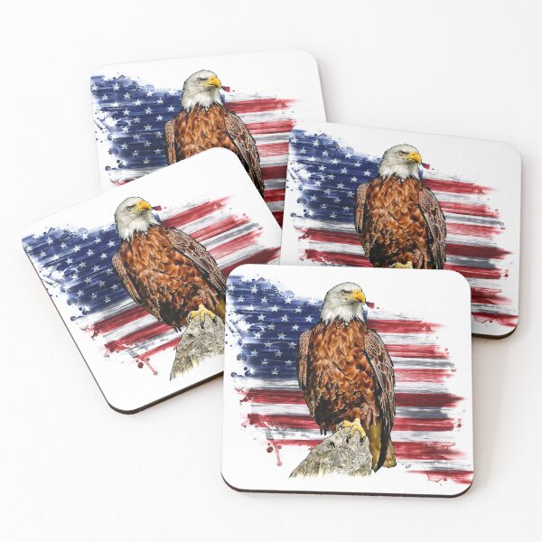 Item preview, The Flag of USA with Bald Eagle designed and sold by Bakhrombek.