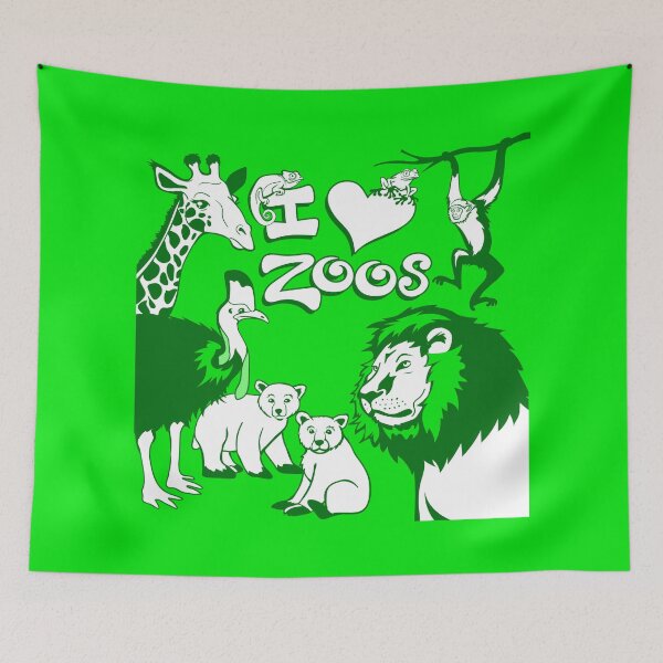 Item preview, I Love Zoos (green 2015) designed and sold by Peppermint Narwhal.