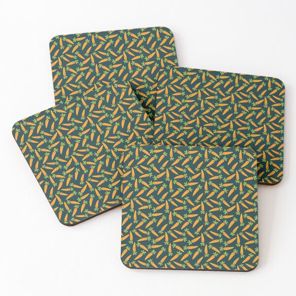 Item preview, Adorable Carrot Pattern - Cute Carrots, Cute Carrot Pattern - Dark Teal designed and sold by PattyTheGecko.