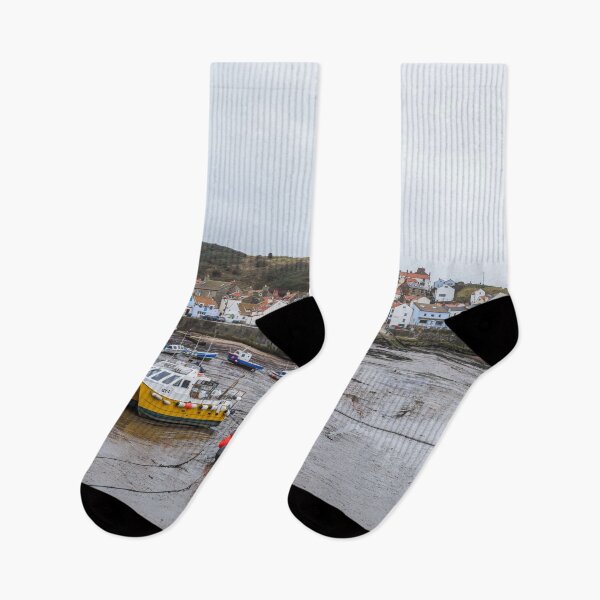 Item preview, Boats lined up in the bay at Staithes at low tide designed and sold by wellsie82.
